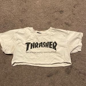White thrasher crop top